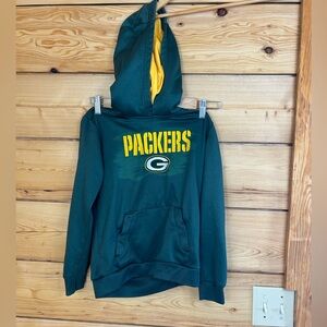 Green Bay Packers Kids Hoodie - Green and Yellow Size 8